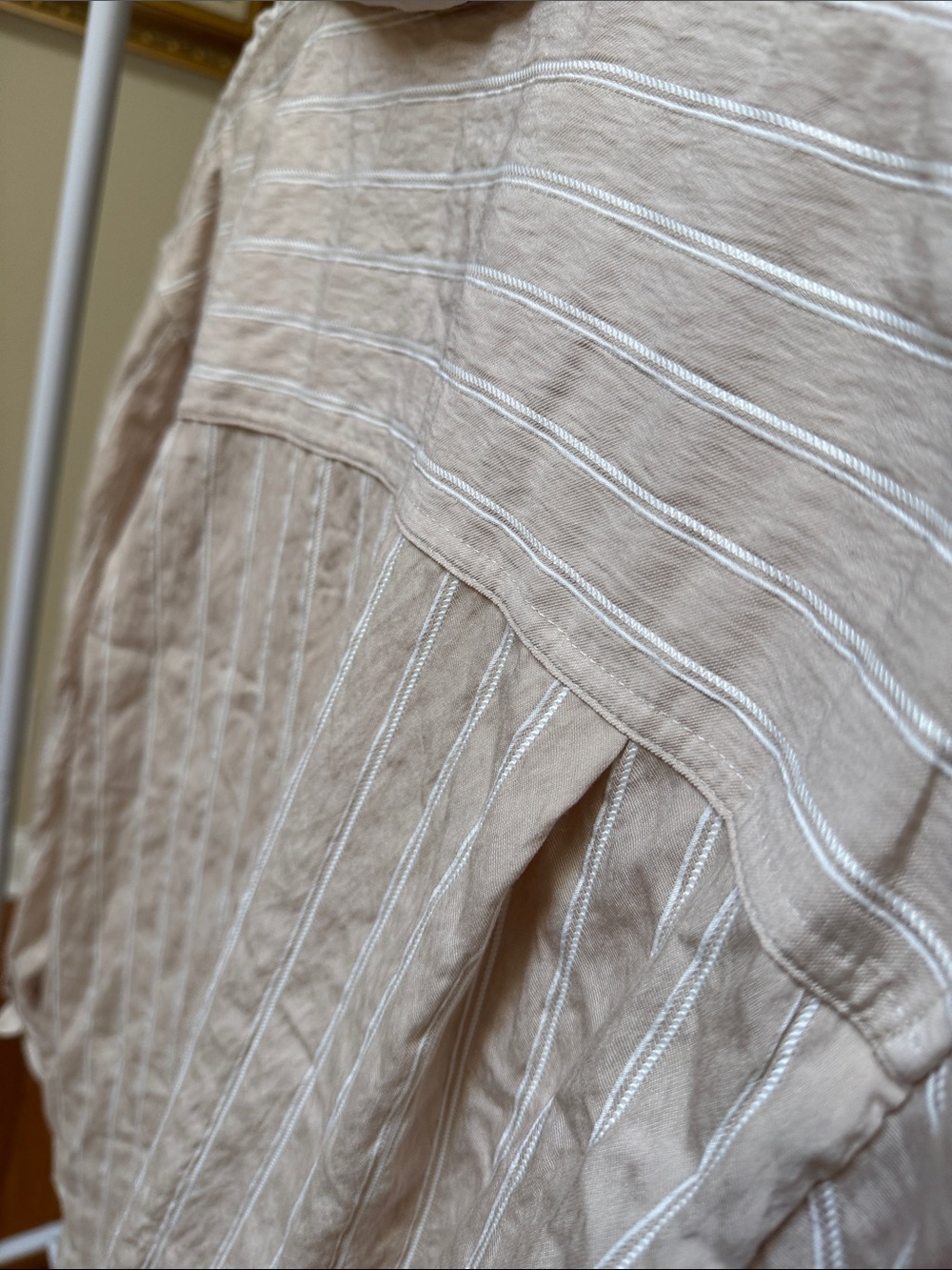 ZARA light textured striped button shirt - Picture 6 of 9